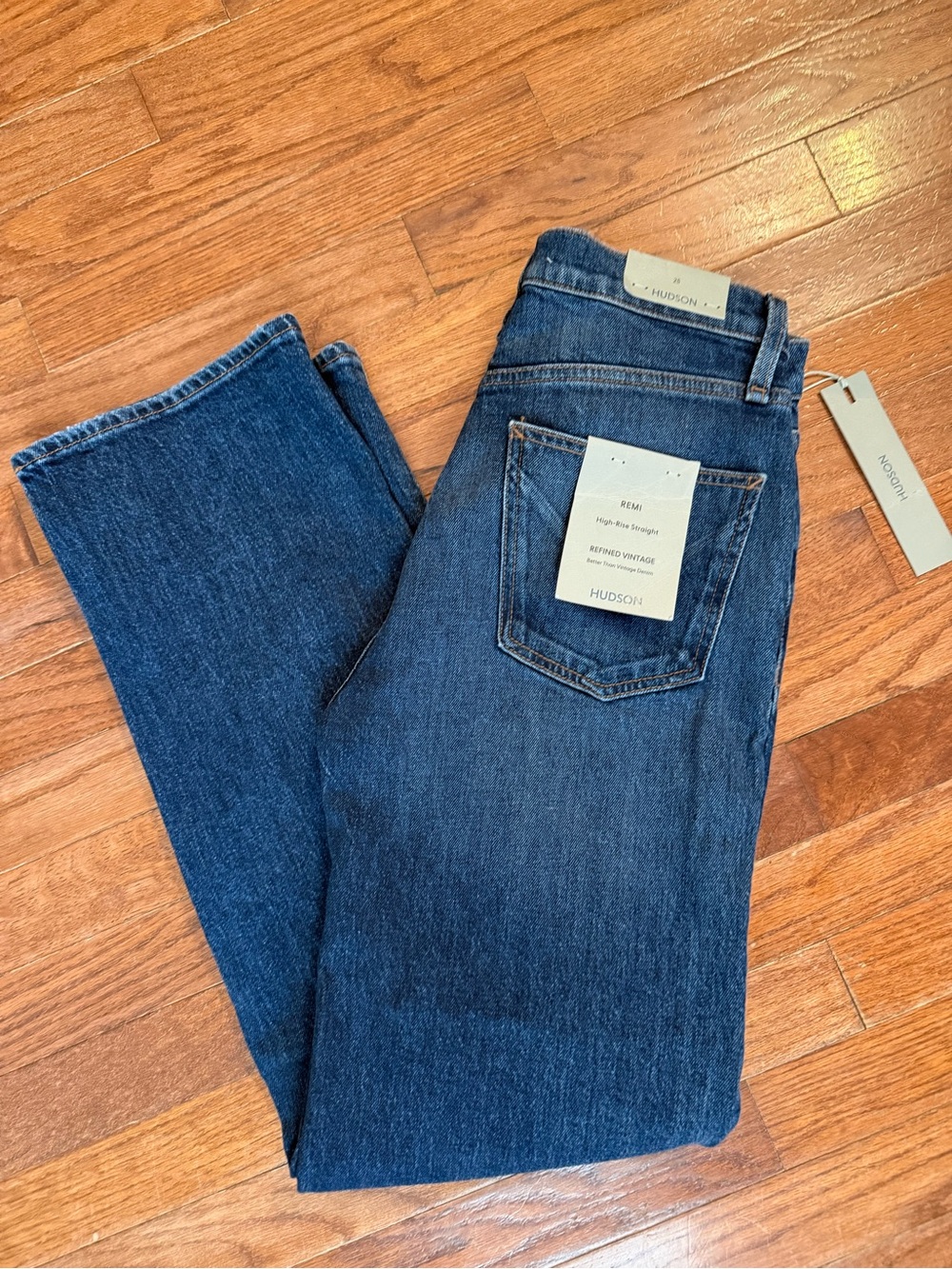 NWT Hudson Jeans Remi Terrain High Rise Straight  Indigo Slim Straight Jeans 25